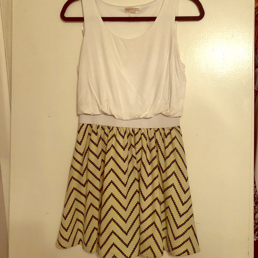 Chevron and white dress
